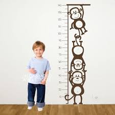 Us 14 98 Monkey Height Chart Wall Decal Childrens Room Or Baby Nursery Vinyl Sticker Vinyl Wall Art Decal 50 140cm Free Shipping In Wall Stickers