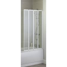 They are, essentially, a large glass panel that fits snugly between your wall and the edge of your bath, providing a stylish way to enclose. Buy Croydex 4 Fold Bath Screen White Glass Shower Screens Enclosures And Trays Argos