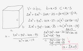 Most people will have come across the term volume and most of them relate it to the level of audio output. The Volume Of A Box Is 2x 3 9x 2 20x 75 Cubic Centimeters Find The Length If Width Is X 5 Centimeters And The Height Is X 3 Centimeters Can You Please Show The Work Thank You