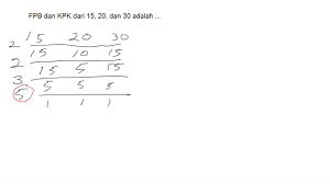 Kpk dari 5 dan 15. Fpb Dan Kpk Dari 15 20 Dan 30 Youtube