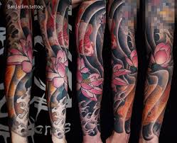 George Bardadim Bardadim Tattoo Goldfish Tattoo Japanese Tattoo Full Sleeve Lotus Tattoo Japanese Tattoo Tattoo Portfolio Sleeve Tattoos