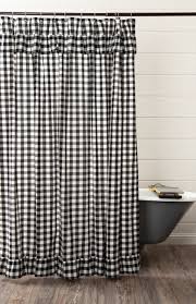 Buffalo Black Check Shower Curtain Vhc In 2020 Ruffle Shower Curtains Bathroom Farmhouse Style Farmhouse Shower Curtain