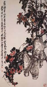 wu changshi loquats and wild roses 1920 hanging scroll ink and color on paper art dynastie qing