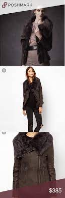 Muubaa Havana Leather And Shearling Jacket Shearling Jacket Jackets Cowl Neck Jacket