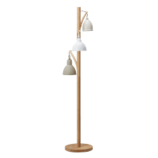 Stately, tall, handsome, painted metal floor lamp has north wind faces in base. Blyton 3 Light Floor Lamp Complete With Painted Shade