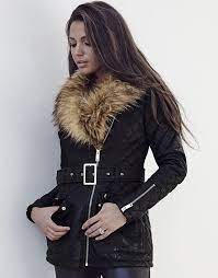 Lipsy Love Michelle Keegan Faux Fur Collar Leather Look Biker Jacket Clothes Outfit Accessories Michelle Keegan