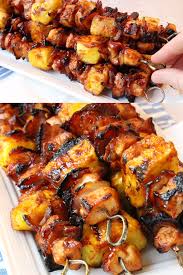 Bbq Chicken Kabobs With Bacon Pineapple Karen Recettesdepoulet En 2020 Brochette Poulet Recette Poulet Recettes Poulet Grille