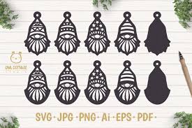 With this free gnomes svg files pack, you will get a total of 12 gnomes; Gnomes Earrins Template Set Svg Gnome Clipart Tomte 407890 Cut Files Design Bundles