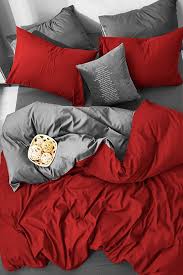 colorbox dogal pamuk cift kisilik nevresim takimi kirmizi gri rnfrc 21444575 trendyol nevresi m takimi nevresim yatak ortusu