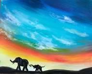 Elephants at Dusk