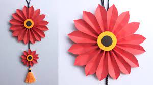 Wall hanging handmade paper flower decoration diy crafts papers. Diy Easy Paper Flower Wall Hanging Decoration Diy Room Decor Crafts Diy Projects Dotsdiy Youtube