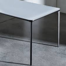 The padded sling chairs are very comfortable and are very well made and solid. Slim Rectangular Glass Dining Table Klarity Glass Furniture