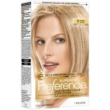 Whether you're wanting to go bold with red or lighten things up with blonde we have a wide selection of hair dye for. L Oreal Paris Superior Preference Permanent Hair Color 9 Natural Blonde Shop Hair Color At H E B