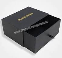 Deluxe Rigid Paperboard Gift Box Texture Paper Black Drawer ...