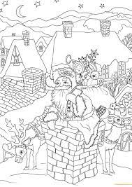 Click the santa claus in chimney coloring pages to view printable version or color it online (compatible with ipad and android tablets). Santa Claus Come Down The Chimney With Presents Coloring Pages Christmas Coloring Pages Coloring Pages For Kids And Adults