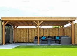 This square gazebo has a 12x12 footprint and it features a hip roof with generous overhangs on all sides. Wooden Gazebo 508 Pent Roof