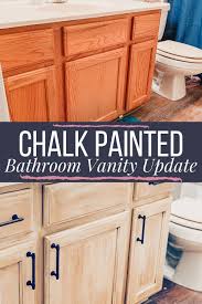 Eiche Eitelkeit Update Mit Rustoleum Kreidefarbe Glasur Bewertung In 2020 Diy Bathroom Vanity Makeover Rustoleum Chalk Paint Painted Vanity Bathroom