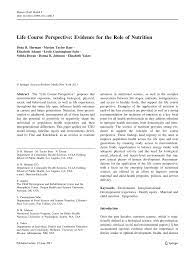 Bachelor of health sciences (nutrition)/master of dietetics studies. Pdf Life Course Perspective Evidence For The Role Of Nutrition