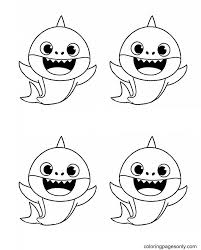 This collection includes mandalas, florals, and more. Four Baby Shark Coloring Pages Baby Shark Coloring Pages Coloring Pages For Kids And Adults