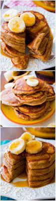 Simple Whole Wheat Banana Pancakes Made With Greek Yogurt Banana Whole Wheat Flour And Not Much Else Recipes Food Yummy Food