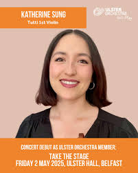 We are thrilled to warmly welcome Katherine Sung to our Tutti 1st violin  section, and wish her every success in her new role with us. Catch  Katherine's concert debut as an official