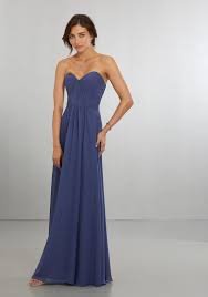 Chiffon Bridesmaids Dress With Draped Sweetheart Bodice Morilee Mori Lee Bridesmaid Dresses Strapless Chiffon Bridesmaid Dress Dark Blue Bridesmaid Dresses
