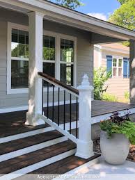 Make your front porch stairs part of the entry experience, not solely a means to your front door. My Finished Front Porch Steps And Railings Addicted 2 Decorating