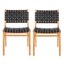 Safavieh Taika Black Natural Dining Chair Set Of 2 Dch4000c Set2 The Home Depot In 2020 Dining Chair Set Natural Dining Chairs Dining Chairs