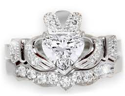 1 Carat Diamond Claddagh Engagement Ring 14k White Gold Claddagh Engagement Ring Irish Wedding Rings Claddagh Ring Wedding