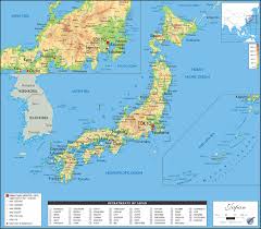 The main physical features of japan are mountain chains, volcanoes and heavy forests. Japan Physical Map Graphic Education