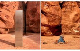 Um enorme monólito, semelhante ao do filme 2001: Desaparece Misterioso Monolito De Metal De Utah El Diario