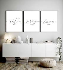 Eat Pray Love Prints Bedroom Wall Art Home Decor Bedroom Etsy In 2020 Dining Room Wall Decor Home Decor Bedroom Bedroom Wall