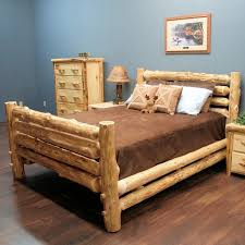 Cedar Lake Rodeo Log Bed Cabin Furniture Rustic Bedroom Decor Log Bed Frame