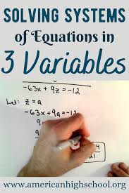 Solving Systems Of Equations In 3 Variables In 2020 School Algebra Online High School High School Algebra