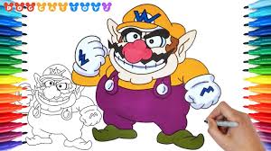 Click on the image to view the super smash brothers coloring page. How To Draw Super Mario Wario Coloring Pages 177 Drawing Coloring Pages Videos For Kids Youtube