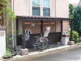 かわいいサイクルポート 自転車置場 diy 自転車小屋 自転車置き場 diy