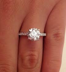 Round Diamond Engagement Ring With Small Diamond Side Stones Diamond Solitaire Engagement Ring Simple Engagement Rings Solitaire Engagement Ring