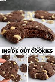 Protein Cookies Recipe Inside Out Chocolate Chip Cookies Bestfoodsforquickweightloss Protein Cookie Recipe Protein Cookies Protein Desserts