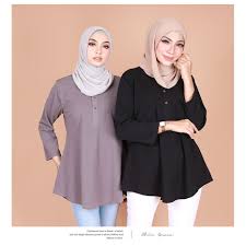 Add to wishlist quick view select options. Ready Stock Qailah M 2xl Blouse Wanita Less Iron Blouse Menyusu Qailah Front Button Muslimah Blouse