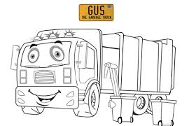 Download this adorable dog printable to delight your child. Free Coloring Pages Gus Garbage Truck