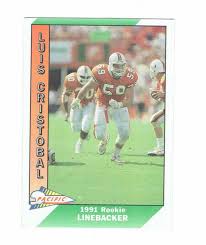 Luis Cristobal New York Giants Rookie Linebacker #548 Pacific 1991#Football  Card