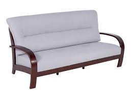 Wooden sofa set is an indispensable part of stylish living space. Buy Timberland 5 Seater Sofa In Rubber Wood Grey Godrej Interio