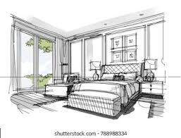 Please subscribe for many more of my art videos. Interior Sketch Bedroom Black White Stock Illustration 788988334