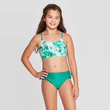 Girls Talk To The Palm Rash Guard Bikini Set Art Class Palm Green S Girl S Size Small Girls Bathing Suits Cute Little Girl Dresses Girls Bikinis Kids