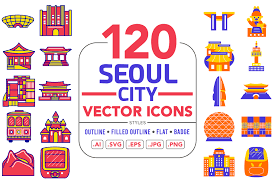 Download Seoul City Vector Icons Graphic By Medzcreative Creative Fabrica SVG Cut Files