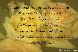 Thank You Notes For Friends You are my best friend and i really treasure our friendship bond. thank you notes for friends