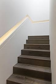 By orienting the hand rail on its side, space can be maximised. Image Result For Narrow Stairway With Recessed Handrail Staircase Handrail Stairway Design Handrail Design