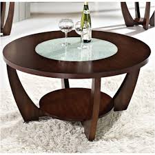 No problem, replace it with pallet wood!! Round Coffee Table With Glass Insert 39 5 Dia By Steve Silver Company Nbf Com