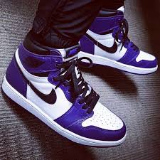 Air Jordan 1 Court Purple White Mens Womens Outfit Fashion Sneakers Shoes Spring Summer 555088 500 In 2020 Air Jordans Jordan 1 Retro High Purple Sneakers