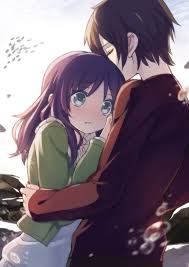 Anime couple running from the city hd wallpaper, fantasy art. Cute Anime Characters Hugging Novocom Top